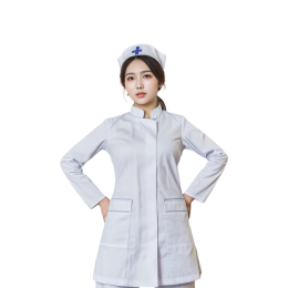 Customized pure white women's long-sleeved nurse clinic uniform design small business collar nurse uniform nursing uniform double side pocket nurse uniform J's Medical NU084 Customized pure white women's long-sleeved nurse clinic uniform design small business collar nurse uniform nursing uniform double side pocket nurse uniform J's Medical NU084